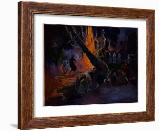 Upa Upa (The Fire Dance) 1891-Paul Gauguin-Framed Giclee Print