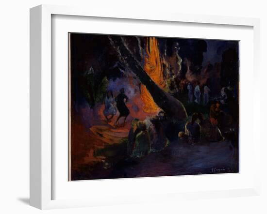 Upa Upa (The Fire Dance) 1891-Paul Gauguin-Framed Giclee Print