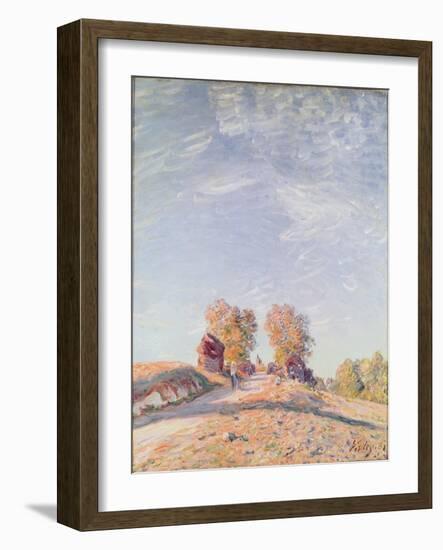 Uphill Road in Sunshine, 1891-Alfred Sisley-Framed Giclee Print