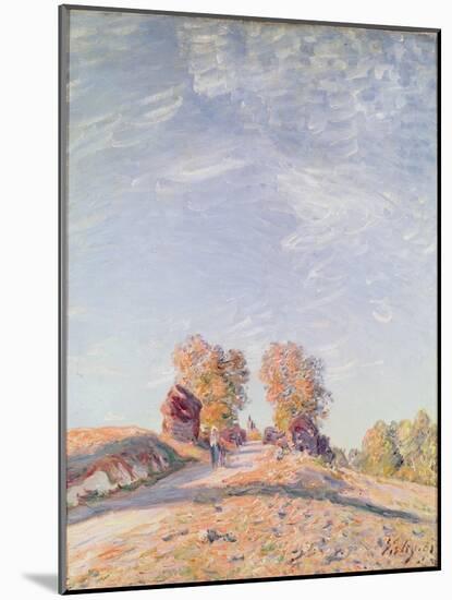Uphill Road in Sunshine, 1891-Alfred Sisley-Mounted Giclee Print