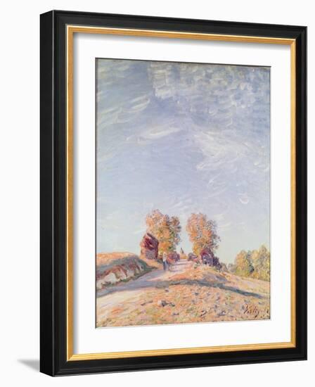 Uphill Road in Sunshine, 1891-Alfred Sisley-Framed Giclee Print