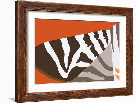 Uphill Zebra-Belen Mena-Framed Giclee Print