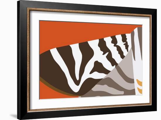 Uphill Zebra-Belen Mena-Framed Giclee Print