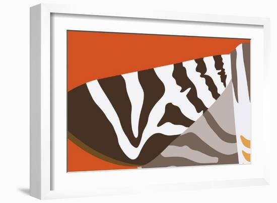 Uphill Zebra-Belen Mena-Framed Giclee Print