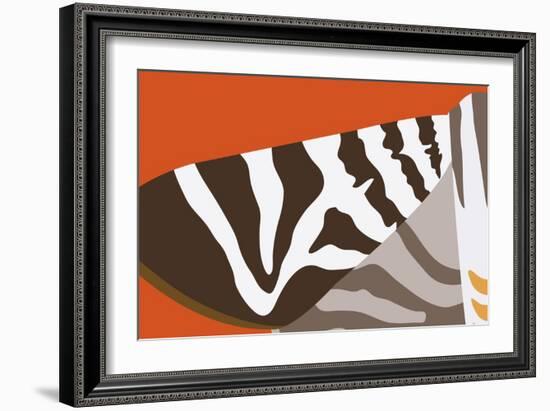 Uphill Zebra-Belen Mena-Framed Giclee Print