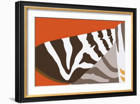 Uphill Zebra-Belen Mena-Framed Giclee Print