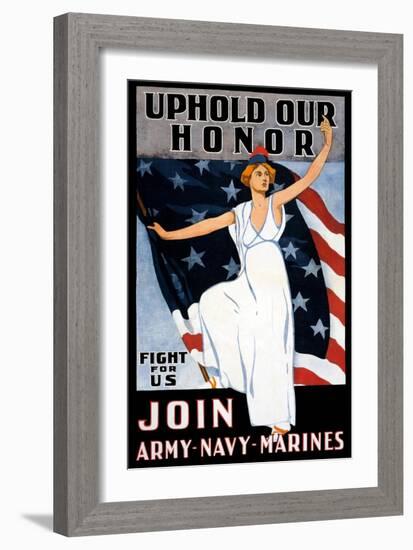 Uphold Our Honor, Join Army, Navy, Marines-null-Framed Art Print