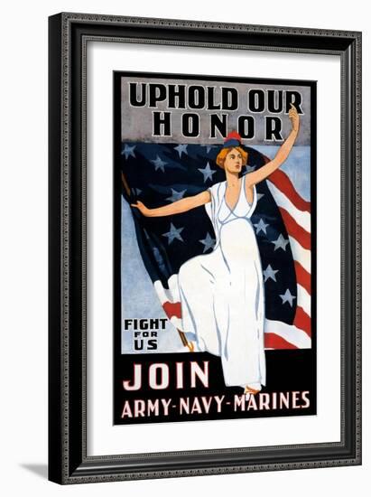 Uphold Our Honor, Join Army, Navy, Marines-null-Framed Art Print