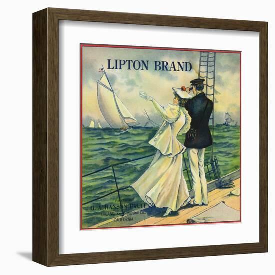 Upland, California, Lipton Brand Citrus Label-Lantern Press-Framed Art Print