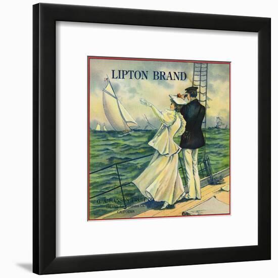 Upland, California, Lipton Brand Citrus Label-Lantern Press-Framed Art Print