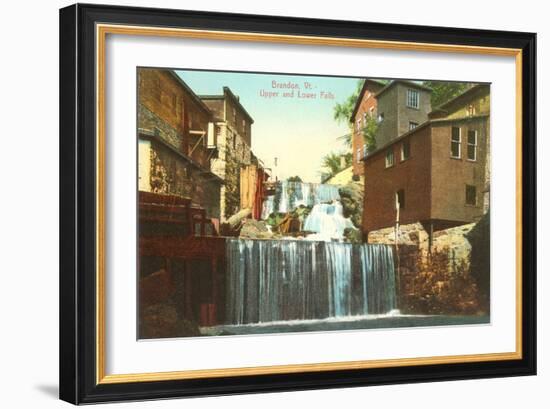 Upper and Lower Falls, Brandon, Vermont-null-Framed Art Print