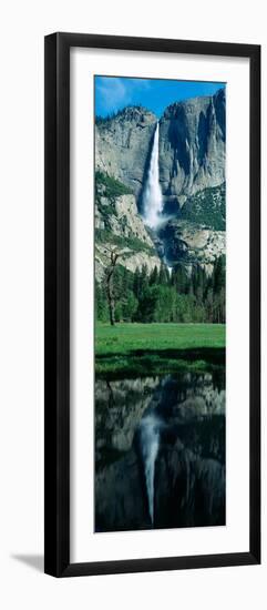 Upper and Lower Yosemite Falls and Reflection in Spring, California-null-Framed Photographic Print