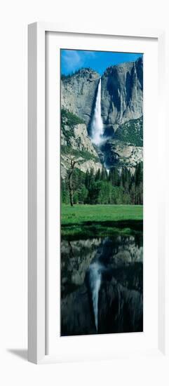 Upper and Lower Yosemite Falls and Reflection in Spring, California-null-Framed Photographic Print