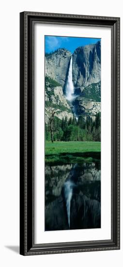 Upper and Lower Yosemite Falls and Reflection in Spring, California-null-Framed Photographic Print
