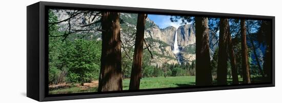 Upper and Lower Yosemite Falls in Spring, California-null-Framed Stretched Canvas