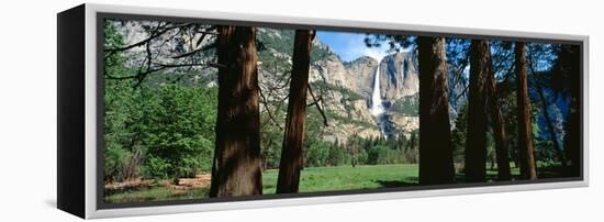 Upper and Lower Yosemite Falls in Spring, California-null-Framed Stretched Canvas