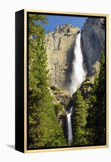 Upper and Lower Yosemite Falls, Merced River, Yosemite NP, California-Michel Hersen-Framed Premier Image Canvas