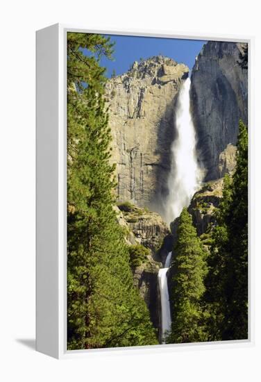 Upper and Lower Yosemite Falls, Merced River, Yosemite NP, California-Michel Hersen-Framed Premier Image Canvas