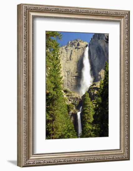 Upper and Lower Yosemite Falls, Merced River, Yosemite NP, California-Michel Hersen-Framed Photographic Print