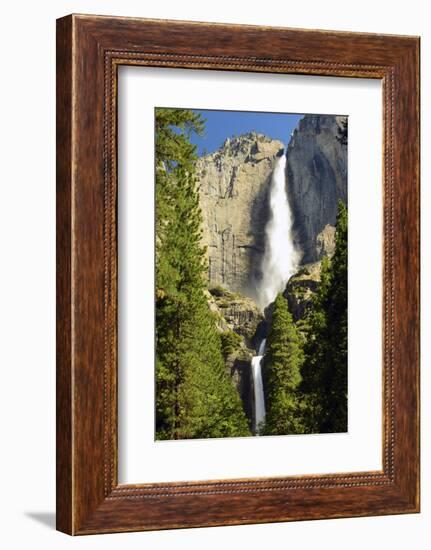 Upper and Lower Yosemite Falls, Merced River, Yosemite NP, California-Michel Hersen-Framed Photographic Print