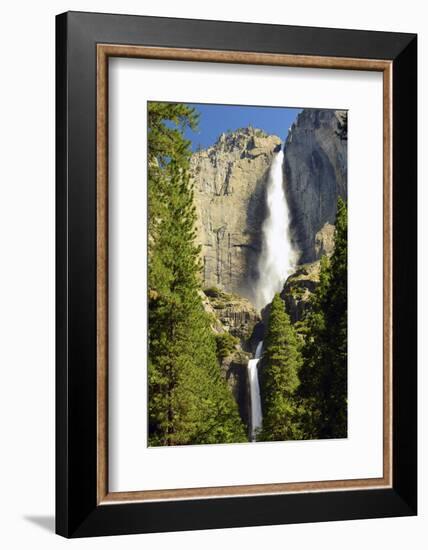 Upper and Lower Yosemite Falls, Merced River, Yosemite NP, California-Michel Hersen-Framed Photographic Print