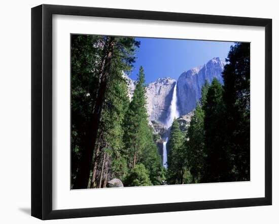 Upper and Lower Yosemite Falls, Swollen by Summer Snowmelt, Yosemite National Park, California-Ruth Tomlinson-Framed Photographic Print