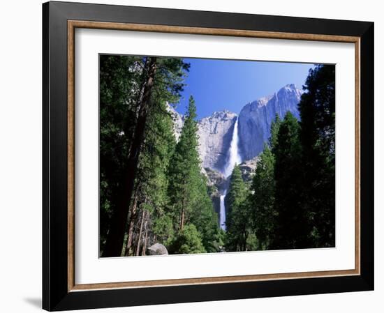 Upper and Lower Yosemite Falls, Swollen by Summer Snowmelt, Yosemite National Park, California-Ruth Tomlinson-Framed Photographic Print