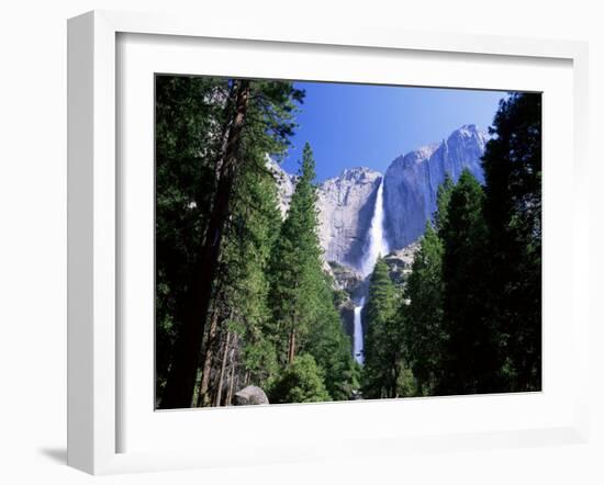 Upper and Lower Yosemite Falls, Swollen by Summer Snowmelt, Yosemite National Park, California-Ruth Tomlinson-Framed Photographic Print