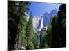 Upper and Lower Yosemite Falls, Swollen by Summer Snowmelt, Yosemite National Park, California-Ruth Tomlinson-Mounted Photographic Print