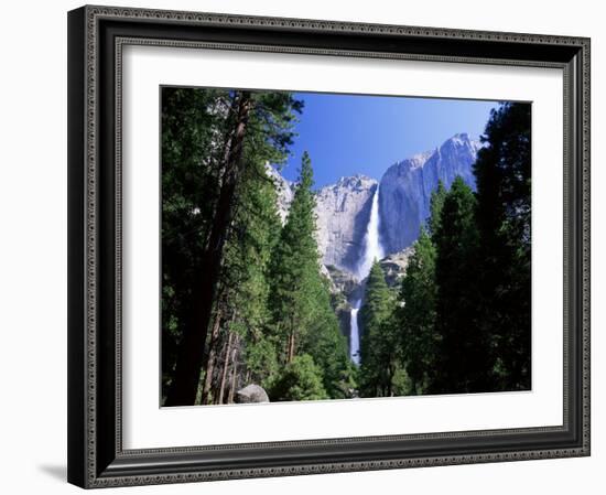 Upper and Lower Yosemite Falls, Swollen by Summer Snowmelt, Yosemite National Park, California-Ruth Tomlinson-Framed Photographic Print