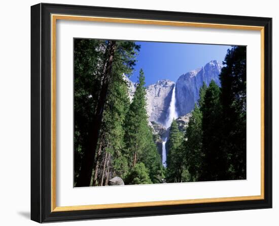 Upper and Lower Yosemite Falls, Swollen by Summer Snowmelt, Yosemite National Park, California-Ruth Tomlinson-Framed Photographic Print