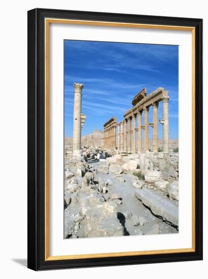 Upper Colonnade Street, Palmyra, Syria-Vivienne Sharp-Framed Photographic Print