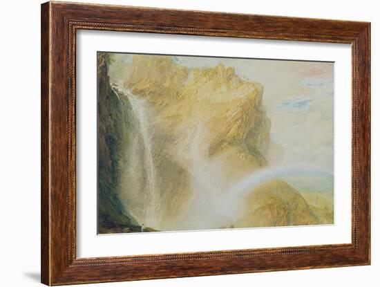 Upper Falls of the Reichenbach (W/C on Paper)-J. M. W. Turner-Framed Giclee Print