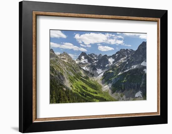 Upper Fisher Creek basin. Fisher Peak, Black Peak and Mount Arriva are in the distance, Washington-Alan Majchrowicz-Framed Photographic Print