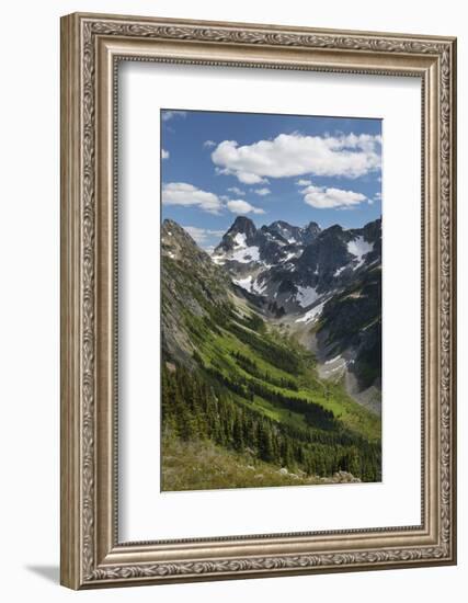 Upper Fisher Creek basin. Fisher Peak, Black Peak and Mount Arriva are in the distance, Washington-Alan Majchrowicz-Framed Photographic Print