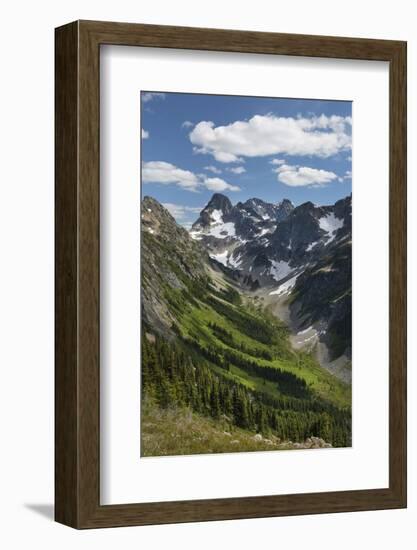 Upper Fisher Creek basin. Fisher Peak, Black Peak and Mount Arriva are in the distance, Washington-Alan Majchrowicz-Framed Photographic Print