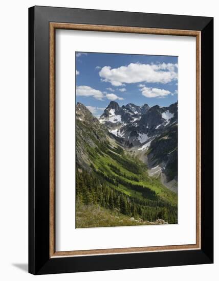 Upper Fisher Creek basin. Fisher Peak, Black Peak and Mount Arriva are in the distance, Washington-Alan Majchrowicz-Framed Photographic Print