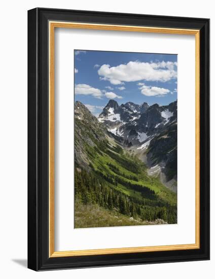 Upper Fisher Creek basin. Fisher Peak, Black Peak and Mount Arriva are in the distance, Washington-Alan Majchrowicz-Framed Photographic Print