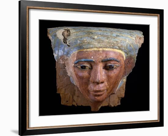 Upper Section of Male Sarcophagus, Polychrome Wood, Ramesside Period-null-Framed Giclee Print