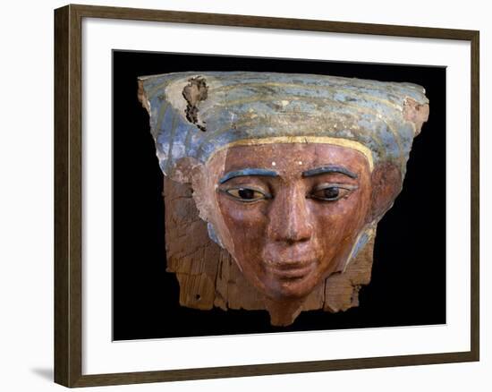 Upper Section of Male Sarcophagus, Polychrome Wood, Ramesside Period-null-Framed Giclee Print