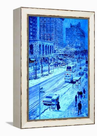 Upper West Side, Manhattan, Snow, 2013-Anthony Butera-Framed Premier Image Canvas