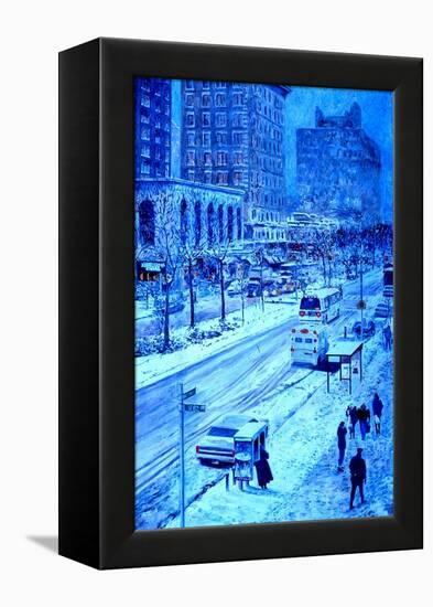 Upper West Side, Manhattan, Snow, 2013-Anthony Butera-Framed Premier Image Canvas