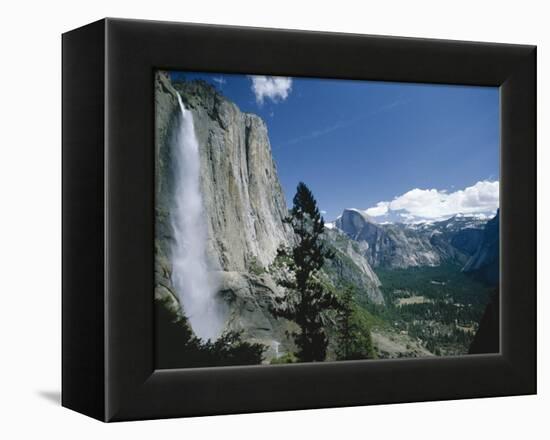 Upper Yosemite Falls Cascades Down the Sheer Granite Walls of Yosemite Valley-Robert Francis-Framed Premier Image Canvas