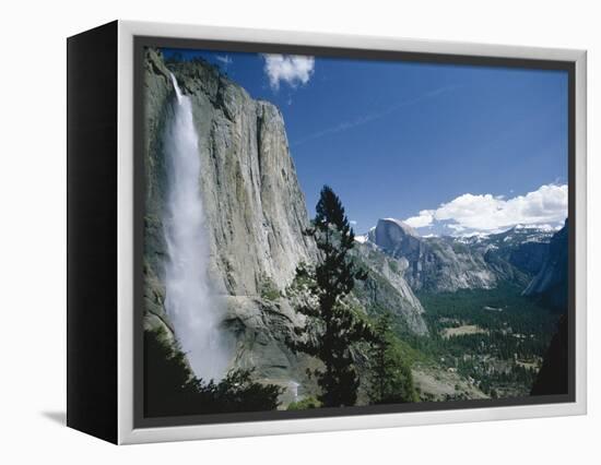 Upper Yosemite Falls Cascades Down the Sheer Granite Walls of Yosemite Valley-Robert Francis-Framed Premier Image Canvas