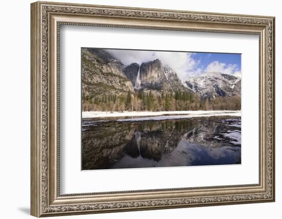 Upper Yosemite Falls seen from Cooks Meadow. Yosemite National Park, California.-Tom Norring-Framed Photographic Print