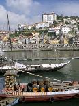 Port Barges on Douro River, with City Beyond, Oporto (Porto), Portugal-Upperhall-Photographic Print