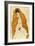 Upright Nude with Spread Legs and Yellow-Brown Shawl, 1914-Egon Schiele-Framed Giclee Print