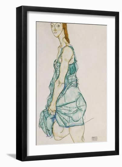 Upright Standing Woman-Egon Schiele-Framed Giclee Print