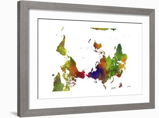 Upside Down Map of the World CLR 1-Marlene Watson-Framed Giclee Print