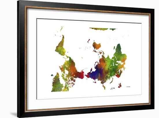 Upside Down Map of the World CLR 1-Marlene Watson-Framed Giclee Print